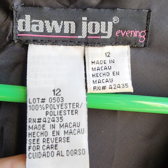 Dawn Joy Evening Black V-Neck Midi Dress Size 12 - Picture 9 of 14